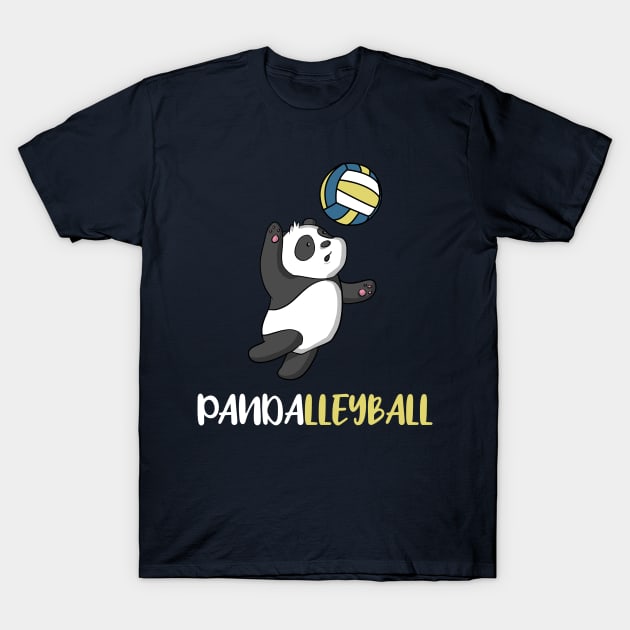 Cute Panda Playing Volleyball Girls Boys Teens Gift T-Shirt by Freid